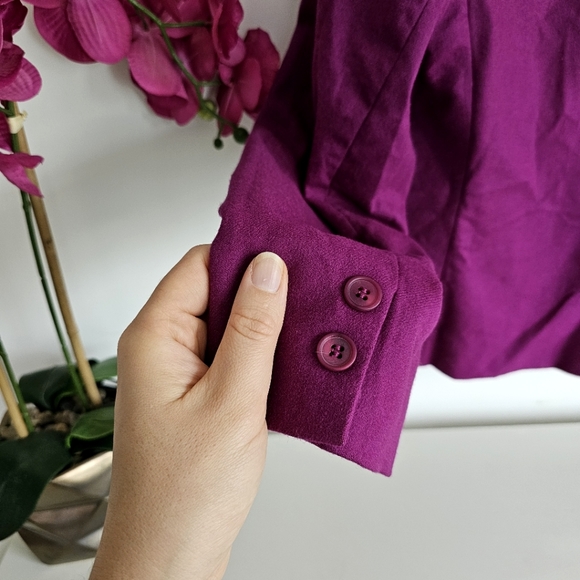 Pendleton Magenta Blazer 100% Pure Virgin Wool Petite, Pockets, Made in USA, M - Picture 10 of 16